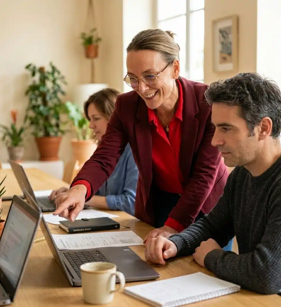 Formation lancer son activité à Marne-la-Vallée – formatrice accompagnant un apprenant pour structurer son projet de création d'entreprise en présentiel