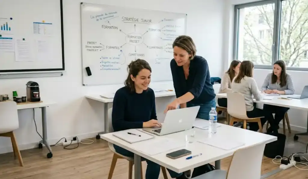 ormatrice accompagnant une stagiaire sur son projet professionnel – formation en Seine-et-Marne