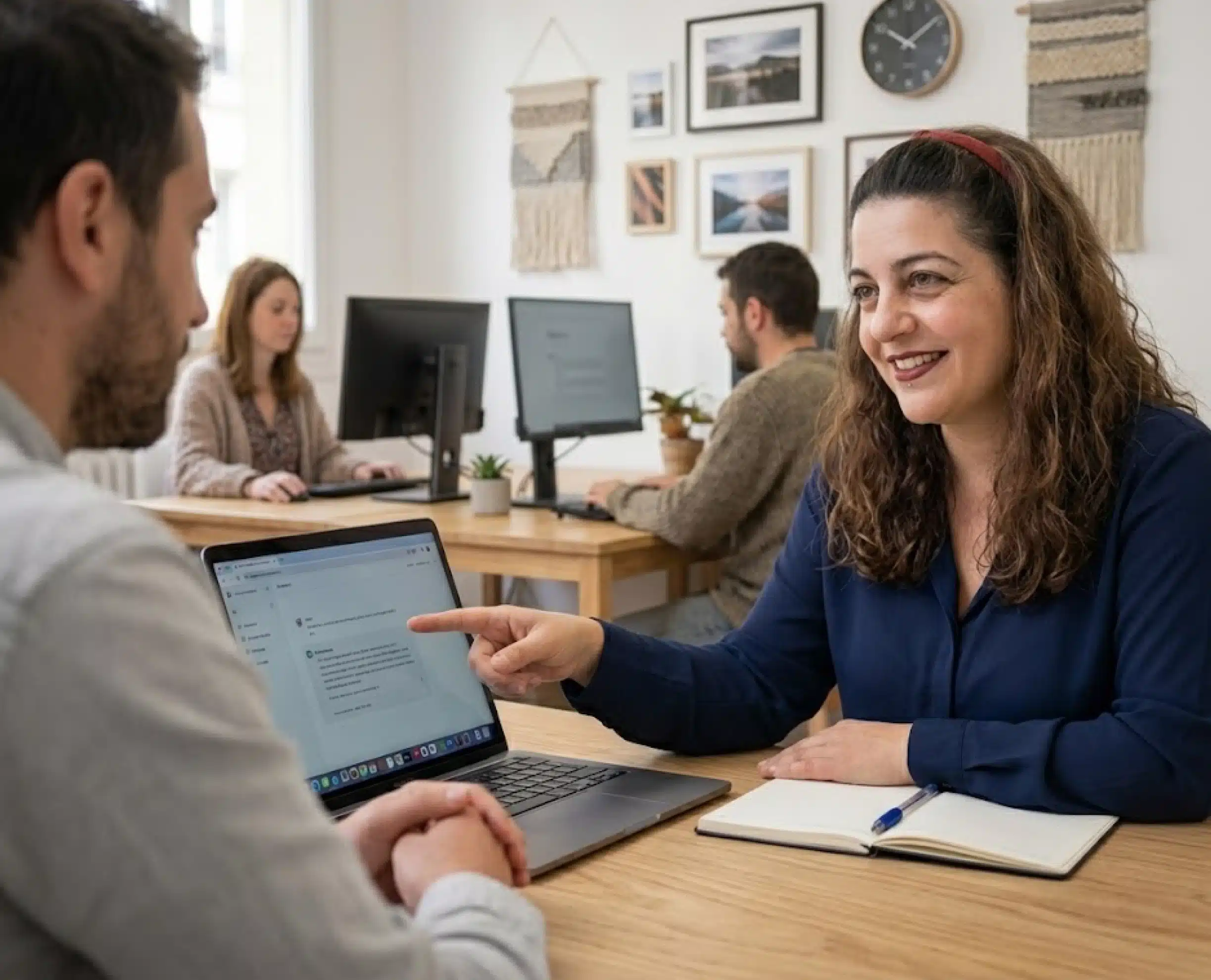 Formatrice montrant l'utilisation de l'IA pour rédiger un CV – formation IA pour l'emploi Marne-la-Vallée