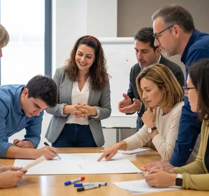 Atelier formation lancer son activité à Marne-la-Vallée – groupe structurant son projet de création d'entreprise en présentiel